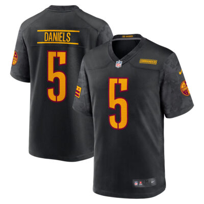 Jayden Daniels Washington Commanders Black Game Jersey - All Stitched