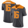 Peyton Manning Tennessee Volunteers Football Anthracite Stitched Jersey