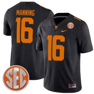 Peyton Manning Tennessee Volunteers Football Black Alternate Game Stitched Jersey w/ SEC Patch