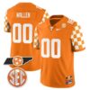 Morgan Wallen Tennessee Volunteers Football Checkerboard Orange Stitched Jersey w/ SEC Patch