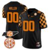Morgan Wallen Tennessee Volunteers Football Checkerboard Black Stitched Jersey w/ SEC Patch
