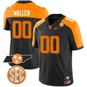 Morgan Wallen Tennessee Volunteers Football Black Stitched Jersey w/ SEC Patch