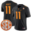 Jalin Hyatt Tennessee Volunteers Football Black Alternate Game Stitched Jersey w/ SEC Patch