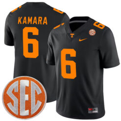 Alvin Kamara Tennessee Volunteers Football Black Alternate Game Stitched Jersey w/ SEC Patch