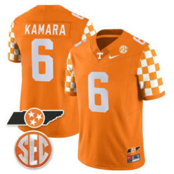 Alvin Kamara Tennessee Volunteers Football Checkerboard Orange Stitched Jersey w/ SEC Patch