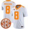 Nico Iamaleava Tennessee Volunteers Football White Away Game Stitched Jersey w/ SEC Patch