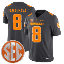 Nico Iamaleava Tennessee Volunteers Football Alternate Anthracite Stitched Jersey w/ SEC Patch