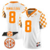 Nico Iamaleava Tennessee Volunteers Football Checkerboard White Stitched Jersey w/ SEC Patch
