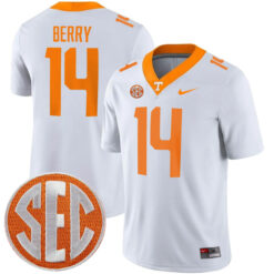 Eric Berry Tennessee Volunteers Football White Away Game Stitched Jersey w/ SEC Patch