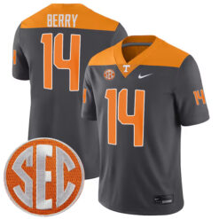Eric Berry Tennessee Volunteers Football Anthracite Game Stitched Jersey w/ SEC Patch