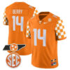 Eric Berry Tennessee Volunteers Football Checkerboard Orange Stitched Jersey w/ SEC Patch