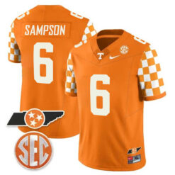 Dylan Sampson Tennessee Volunteers Football Orange Checkerboard Stitched Jersey w/ SEC Patch