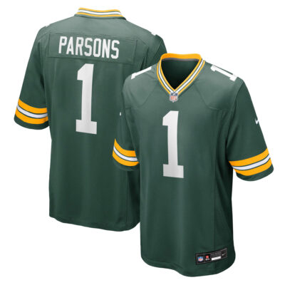 Micah Parsons Green Bay Packers Green Home Game Jersey - All Stitched