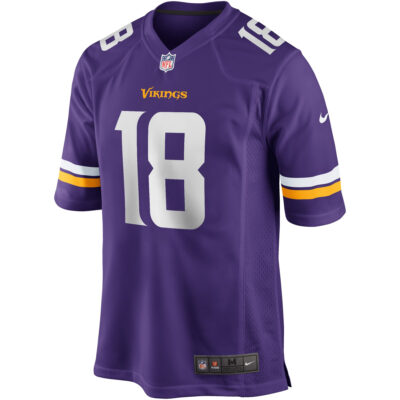 Alternative view of Justin Jefferson Minnesota Vikings Purple Home Game Jersey - All Stitched