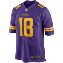 Alternative view of Justin Jefferson Minnesota Vikings Purple Alternate Game Jersey - All Stitched