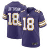 Justin Jefferson Minnesota Vikings Purple Classic Game Jersey - All Stitched