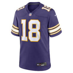 Alternative view of Justin Jefferson Minnesota Vikings Purple Classic Game Jersey - All Stitched