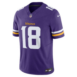 Alternative view of Justin Jefferson Minnesota Vikings Purple Home Vapor F.U.S.E Limited Jersey - All Stitched