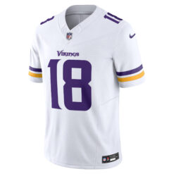 Alternative view of Justin Jefferson Minnesota Vikings White Away Vapor F.U.S.E Limited Jersey - All Stitched