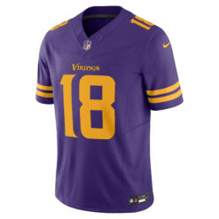 Alternative view of Justin Jefferson Minnesota Vikings Purple Alternate Vapor F.U.S.E Limited Jersey - All Stitched