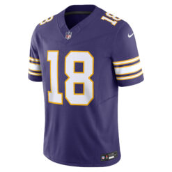 Alternative view of Justin Jefferson Minnesota Vikings Purple Classic Vapor F.U.S.E Limited Jersey - All Stitched