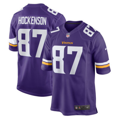 T.J. Hockenson Minnesota Vikings Purple Home Game Jersey - All Stitched