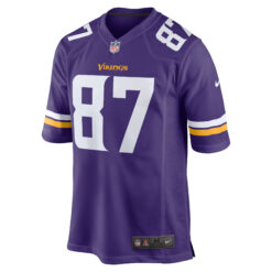 Alternative view of T.J. Hockenson Minnesota Vikings Purple Home Game Jersey - All Stitched