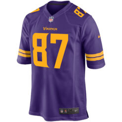 Alternative view of T.J. Hockenson Minnesota Vikings Purple Alternate Game Jersey - All Stitched