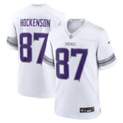 T.J. Hockenson Minnesota Vikings White Winter Classic Warrior Game Jersey - All Stitched