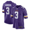 Jordan Addison Minnesota Vikings Purple Home Game Jersey - All Stitched