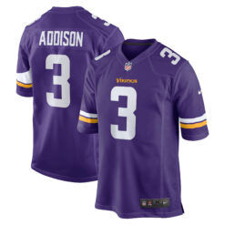Jordan Addison Minnesota Vikings Purple Home Game Jersey - All Stitched