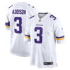 Jordan Addison Minnesota Vikings White Away Game Jersey - All Stitched