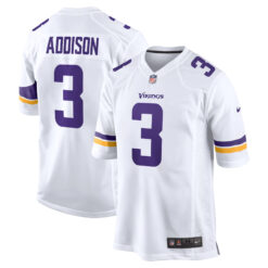 Jordan Addison Minnesota Vikings White Away Game Jersey - All Stitched