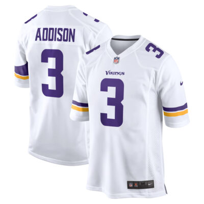 Jordan Addison Minnesota Vikings White Away Game Jersey - All Stitched