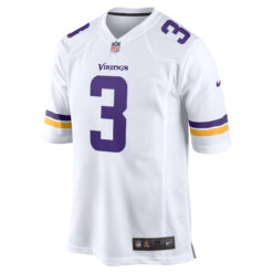 Alternative view of Jordan Addison Minnesota Vikings White Away Game Jersey - All Stitched