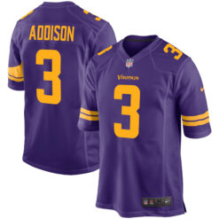 Jordan Addison Minnesota Vikings Purple Alternate Game Jersey - All Stitched