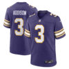 Jordan Addison Minnesota Vikings Purple Classic Game Jersey - All Stitched