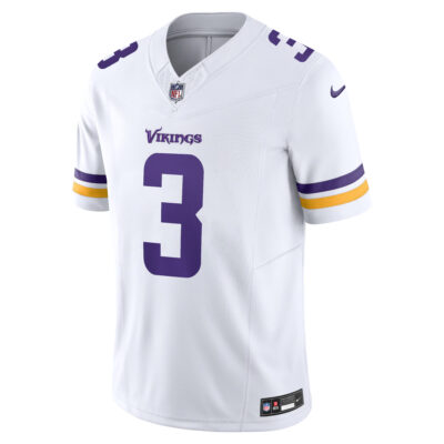 Alternative view of Jordan Addison Minnesota Vikings White Away Vapor F.U.S.E Limited Jersey - All Stitched