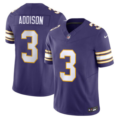 Jordan Addison Minnesota Vikings Purple Classic Vapor F.U.S.E Limited Jersey - All Stitched