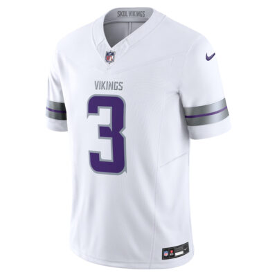 Alternative view of Jordan Addison Minnesota Vikings White Winter Classic Warrior Vapor F.U.S.E Limited Jersey - All Stitched