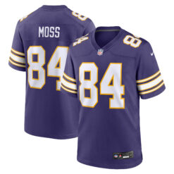 Randy Moss Minnesota Vikings Purple Classic Game Jersey - All Stitched