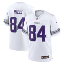 Randy Moss Minnesota Vikings White Winter Classic Warrior Game Jersey - All Stitched