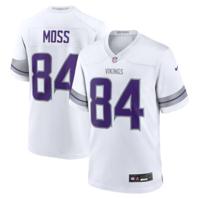 Randy Moss Minnesota Vikings White Winter Classic Warrior Game Jersey - All Stitched