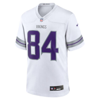 Alternative view of Randy Moss Minnesota Vikings White Winter Classic Warrior Game Jersey - All Stitched