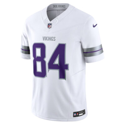 Alternative view of Randy Moss Minnesota Vikings White Winter Classic Warrior Vapor F.U.S.E Limited Jersey - All Stitched