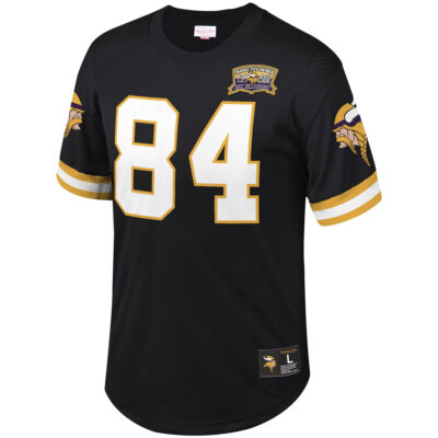 Alternative view of Randy Moss Minnesota Vikings Black 2000 Throwback Jersey - All Stitched