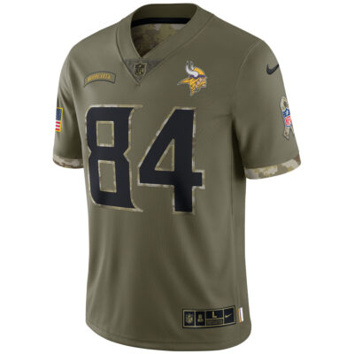 Alternative view of Randy Moss Minnesota Vikings Olive Salute To Service Limited Jersey - All Stitched