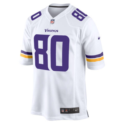 Alternative view of Cris Carter Minnesota Vikings White Away Game Jersey - All Stitched