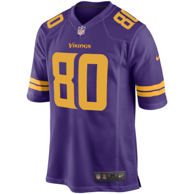 Alternative view of Cris Carter Minnesota Vikings Purple Alternate Game Jersey - All Stitched