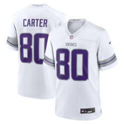 Cris Carter Minnesota Vikings White Winter Classic Warrior Game Jersey - All Stitched